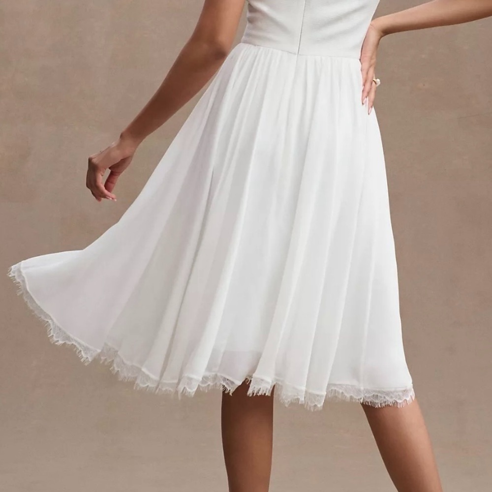 DRESS The Population Alicia Chiffon A-Line V-neck Sleeveless Midi Dress NEW - Picture 3 of 10